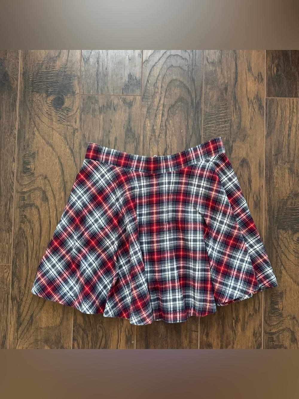 Honey Punch Size Small Red Plaid Skater Mini Skirt